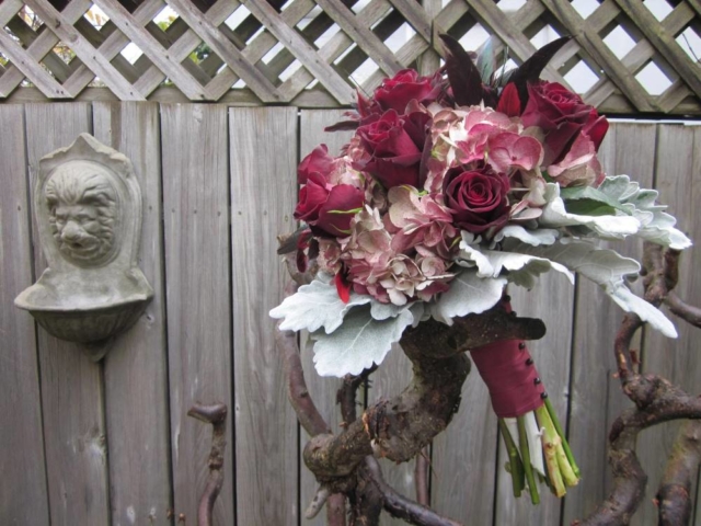 Vintage Rustic Bridal Bouquet Rose and Hydrangea Antique on Fleek