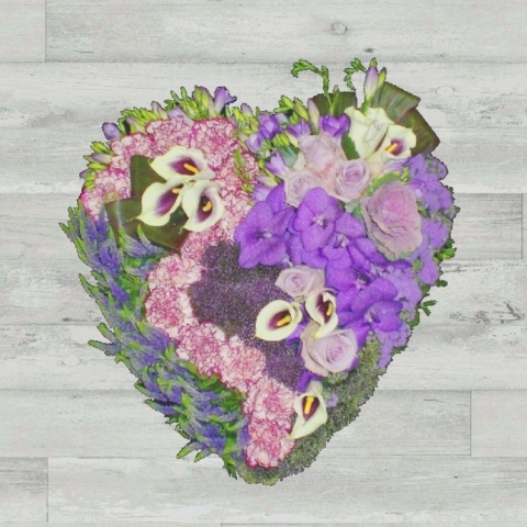 Purple Full Heart Style Wreath