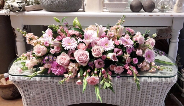 Soft Pink Classic Style Casket Spray