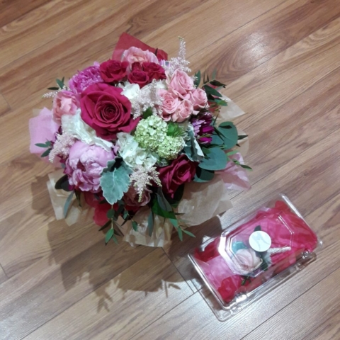 Vintage Rustic Bridal Bouquet Peony Pink Prettiness