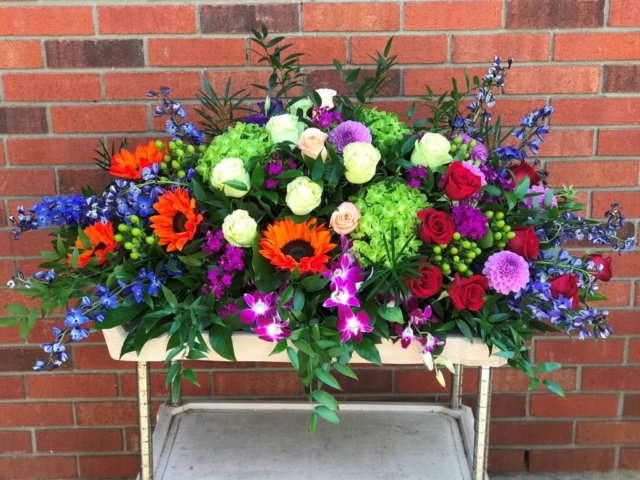 Wild Garden Classic Style Casket Spray